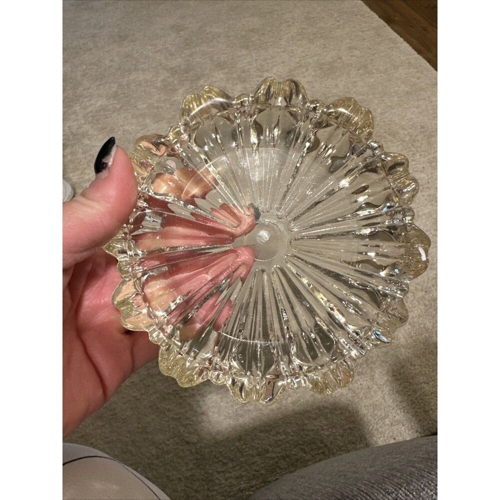 FULL LEAD  5.50" x 1.25" CRYSTAL ASHTRAY BOWL - VERY GOOD CONDITION
